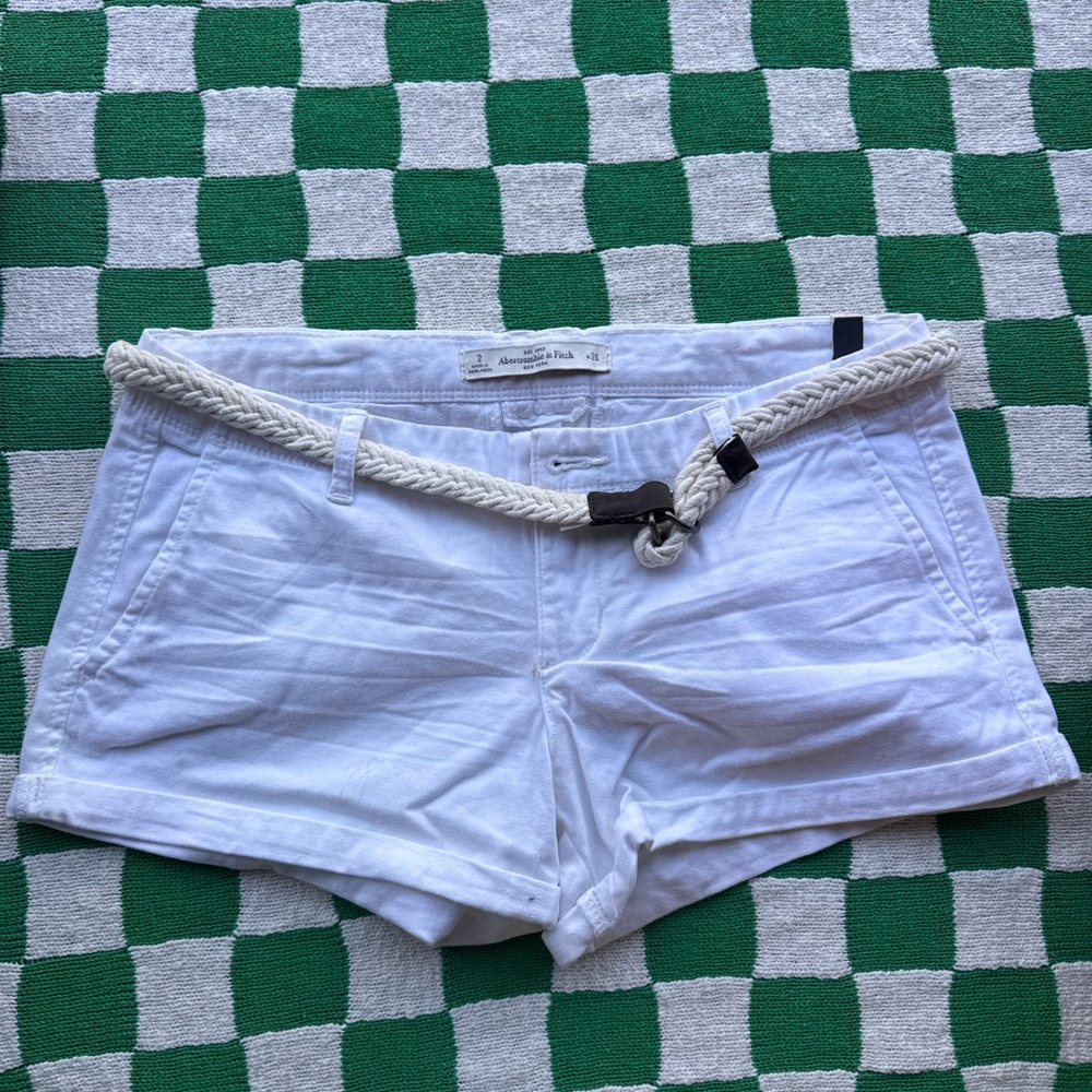 Abercrombie & Fitch White Shorts with Rope Belt
